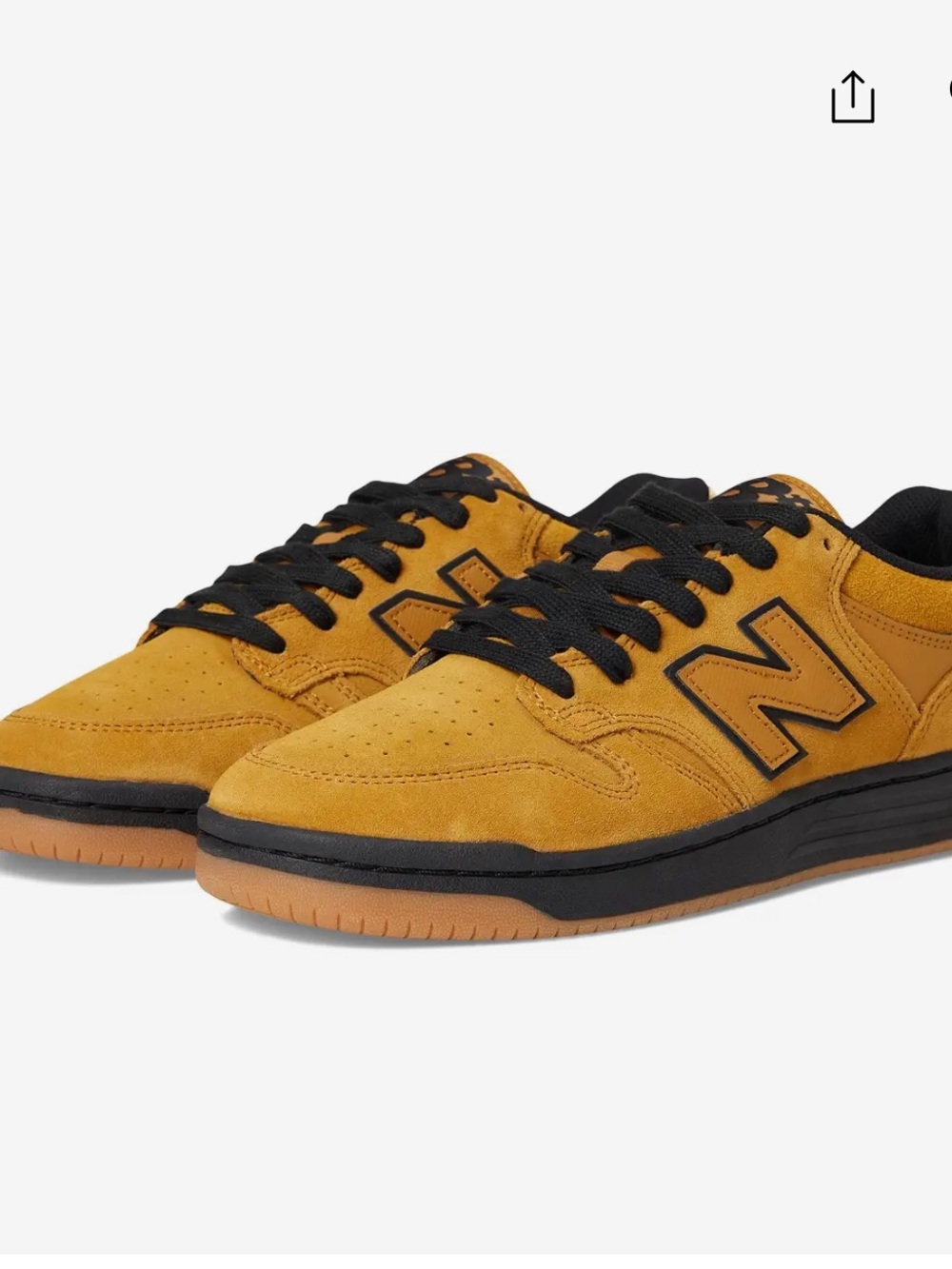 New Balance 480 Tobacco and Black Suede Sneakers